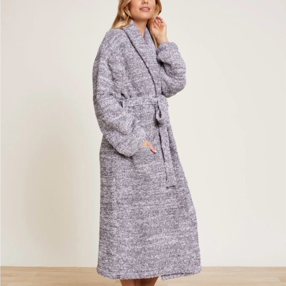 BAREFOOT DREAMS Robe/Navy Blue and white speckles/ size 1